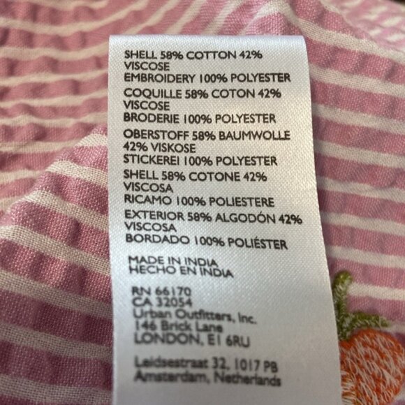 Anthropologie Maeve Embroidered Orange Pink Striped Button Down Shirt Women’s XL - Picture 16 of 16